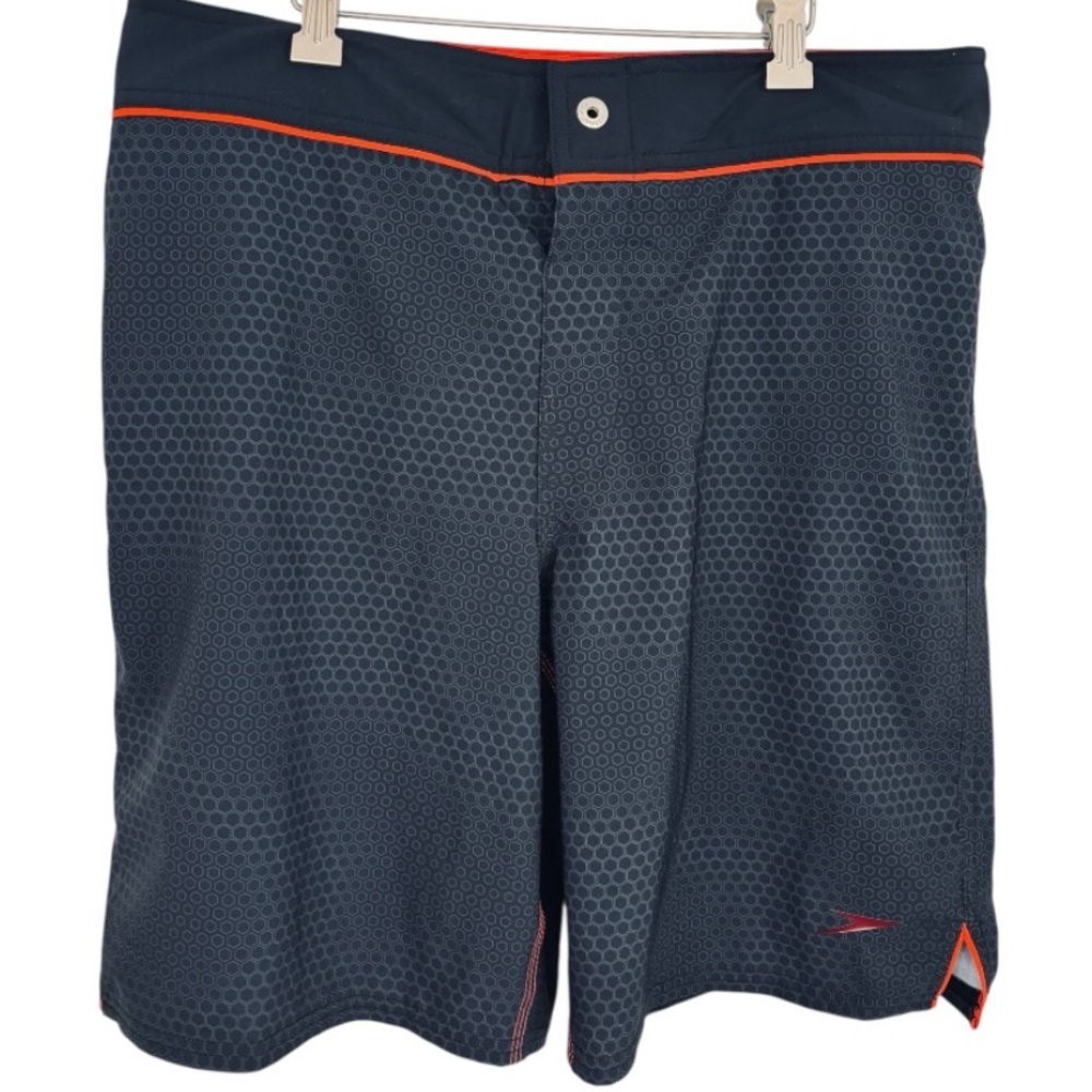Speedo Men’s Navy Blue & Red Lined Chino Board Shorts Trunks Swim Size 32